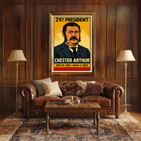 Chester A. Arthur 21st President of the United States Inked Comic Style Poster