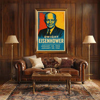 Dwight Eisenhower Patriotic Retro Portrait Poster