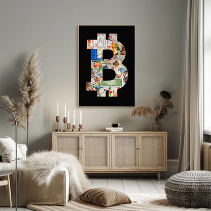 Vintage Poster Bitcoin Collage Art