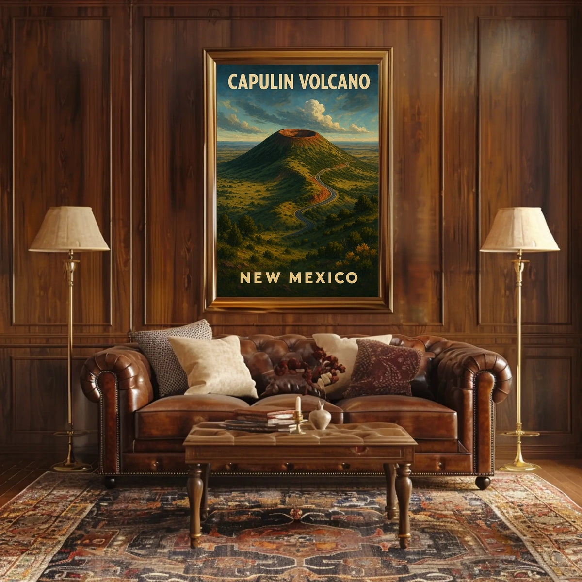 Capulin Volcano Vintage Travel Wanderlust Poster