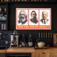 Marx, Engels, and Lenin Guiding Principles Poster