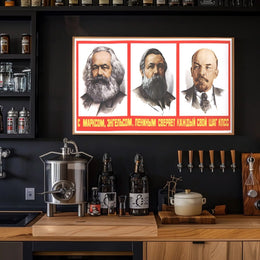 Marx, Engels, and Lenin Guiding Principles Poster