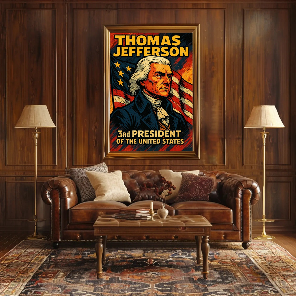 Thomas Jefferson Third President Poster Wall Art Decor