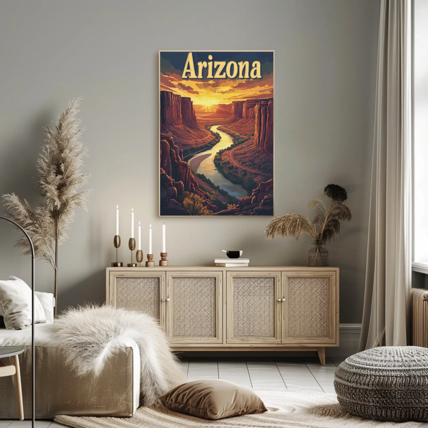 Arizona Vintage Poster - Canyon Sunset