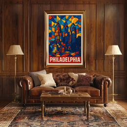 Philadelphia In Stained Glass Poster