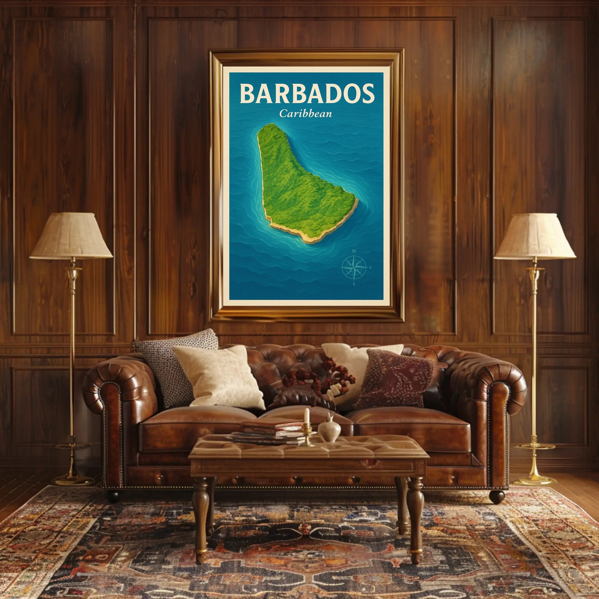 Barbados Adventure Vintage Travel Poster