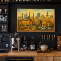 Beirut Cityscape Night View Photography Realism Poster