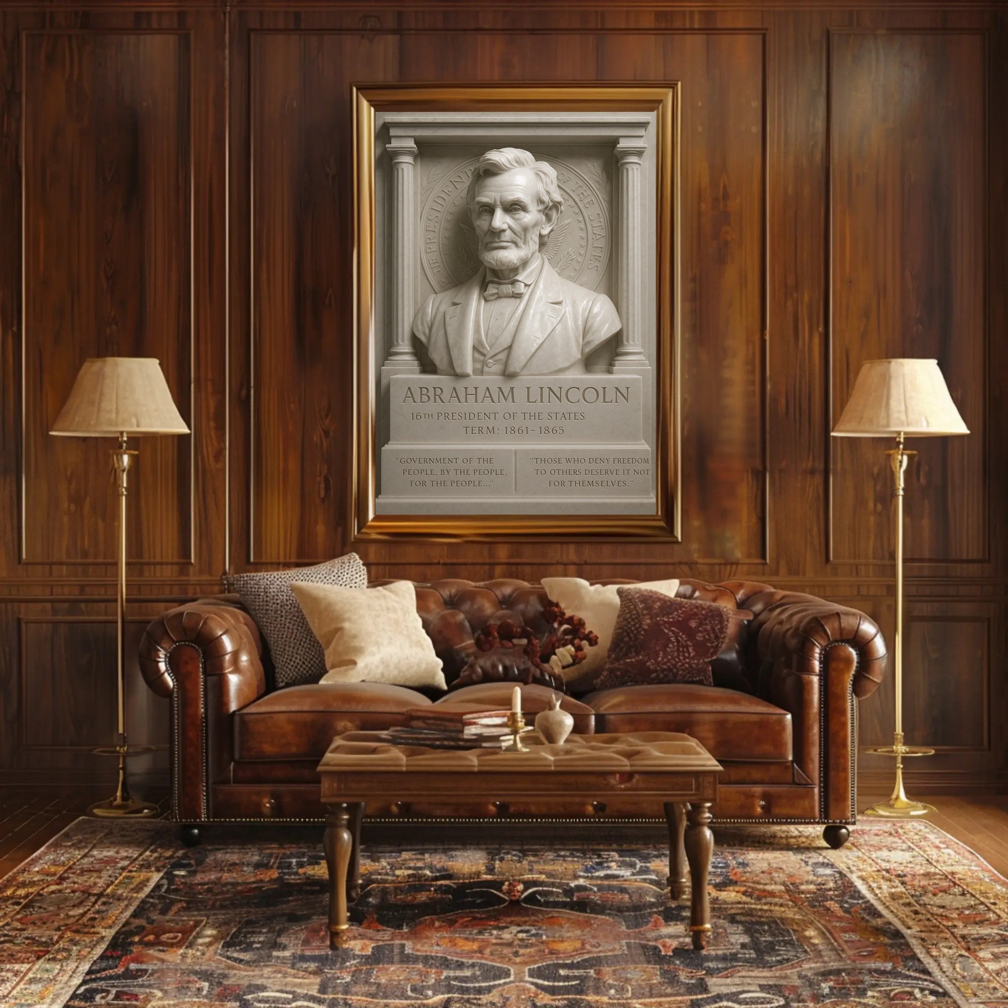 Abraham Lincoln Classical Sculpture Presidential Historical Poster