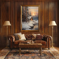Winter Cabin Retreat Poster