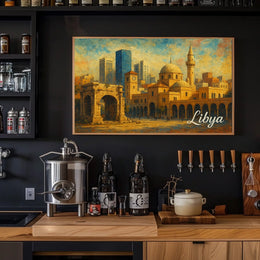 Libya Heritage Modernity Travel Realism Poster