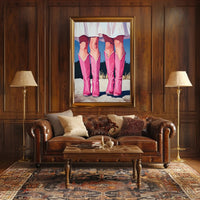 Pink Boots Wall Art Poster Vintage Feminine Print