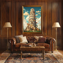 The Whimsical Tower Of Pisa Poster PosterGoat
