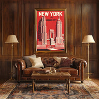 New York City Architecture Poster Vintage Wall Art For NYC