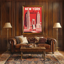 New York City Architecture Poster Vintage Wall Art For NYC