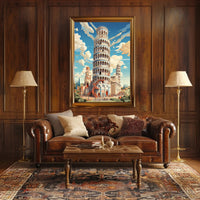 The Leaning Tower Of Pisa Artistic Poster PosterGoat