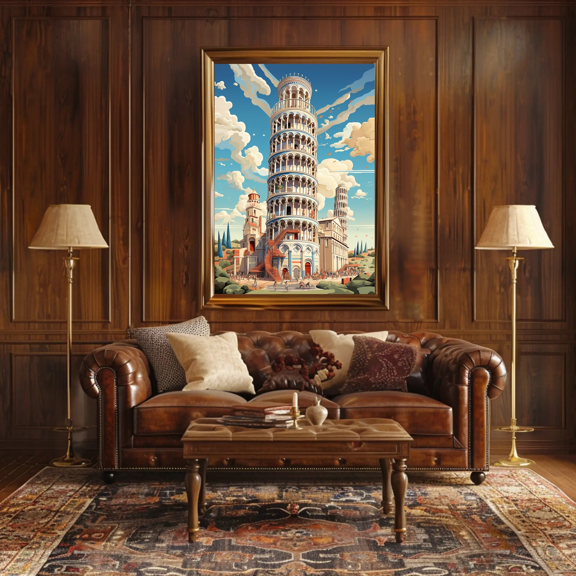 The Leaning Tower Of Pisa Artistic Poster PosterGoat