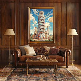 The Leaning Tower Of Pisa Artistic Poster PosterGoat