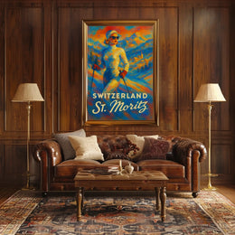 St. Moritz Skiing Adventure Poster