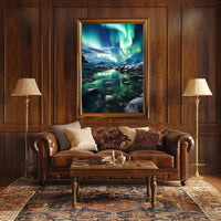 Northern Lights Over Arctic Landscape Travel Poster
