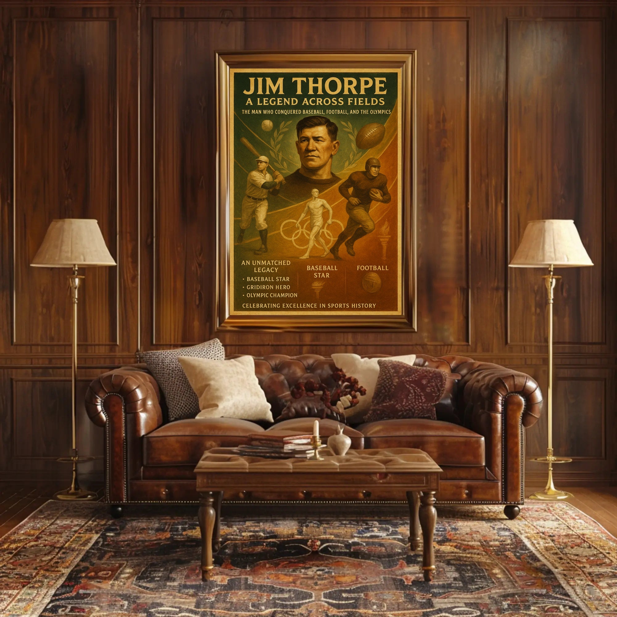 Jim Thorpe A Legend Across Fields Poster PosterGoat