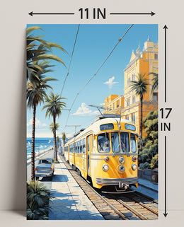 Coastal Tram Journey Poster