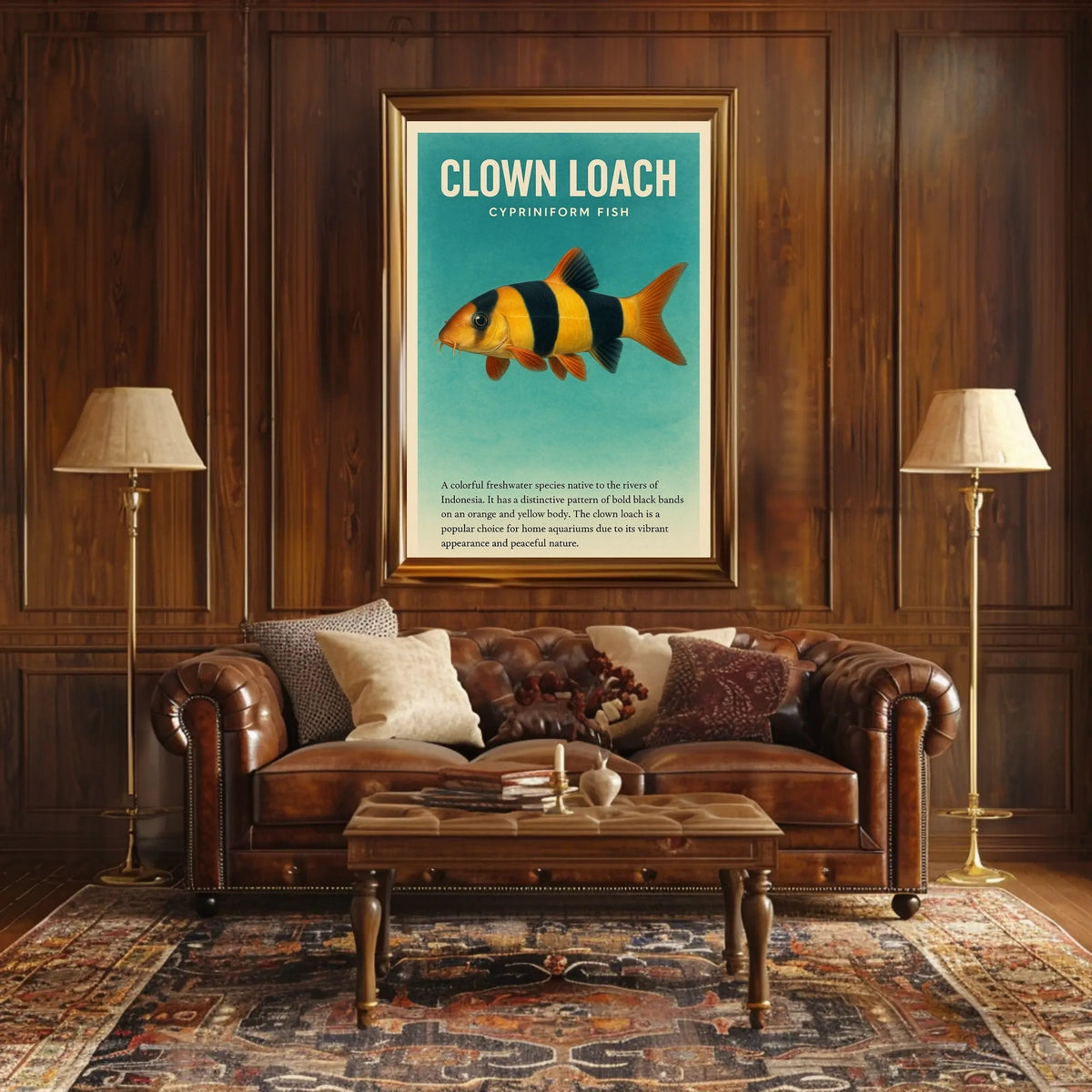 Clown Loach Cypriniform Fish Poster