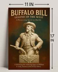 Buffalo Bill Marble Statue Poster Vintage Wall Art