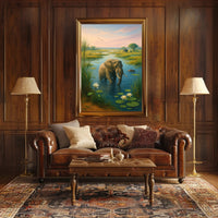 Tranquil Elephant Oasis Poster