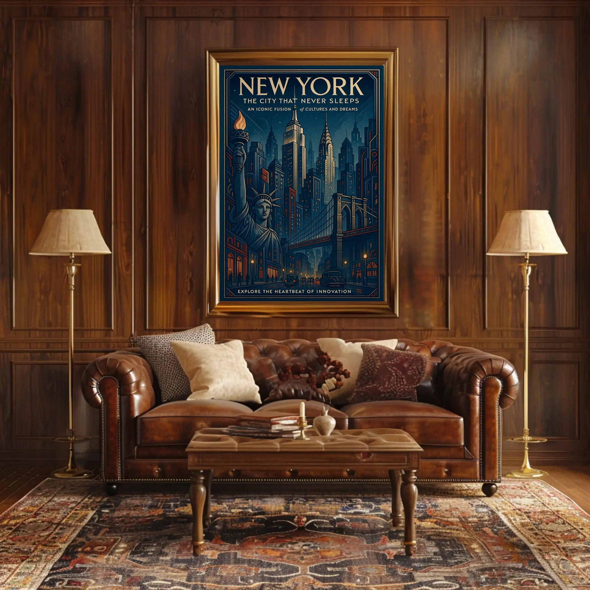 New York Vintage Travel Poster Wall Art Print