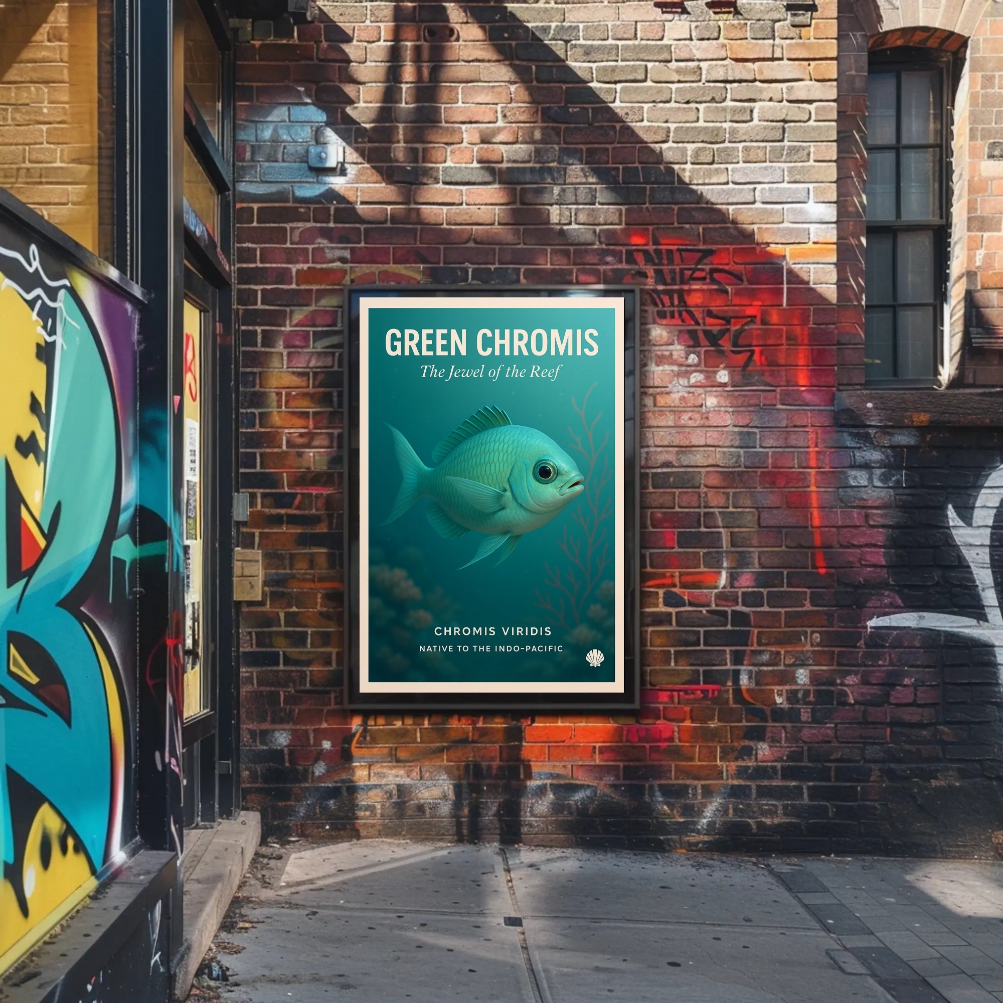 Green Chromis Jewel of the Reef Animal Poster PosterGoat