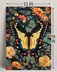 Butterfly Symphony: Vibrant Botanical Modern Art Animal Poster