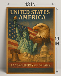 Land of Liberty and Dreams Poster PosterGoat