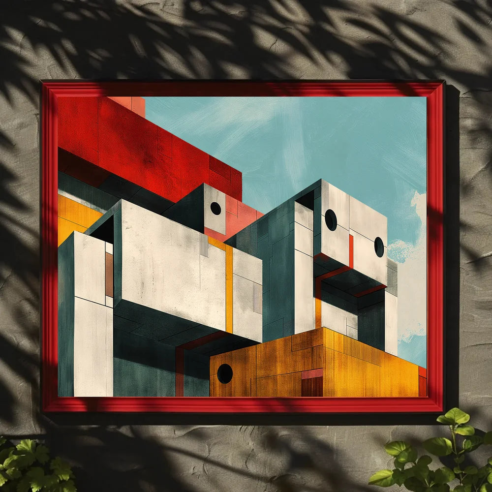 Modern Abstract Architectural Geometric Shapes Poster