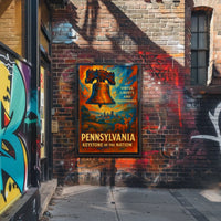 Pennsylvania Keystone of the Nation Poster Patriotic Decor