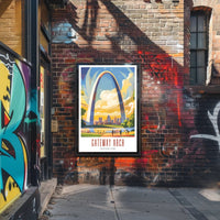 Gateway Arch Illustrated Travel Poster Print
