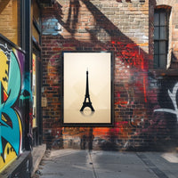 Eiffel Tower Silhouette Minimalist Paris Travel Art Poster