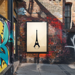 Eiffel Tower Silhouette Minimalist Paris Travel Art Poster
