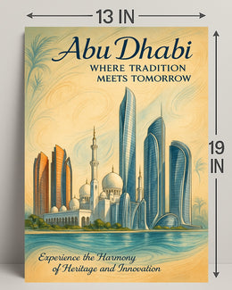Abu Dhabi Elegance: Tradition Meets Tomorrow Cityscape Poster