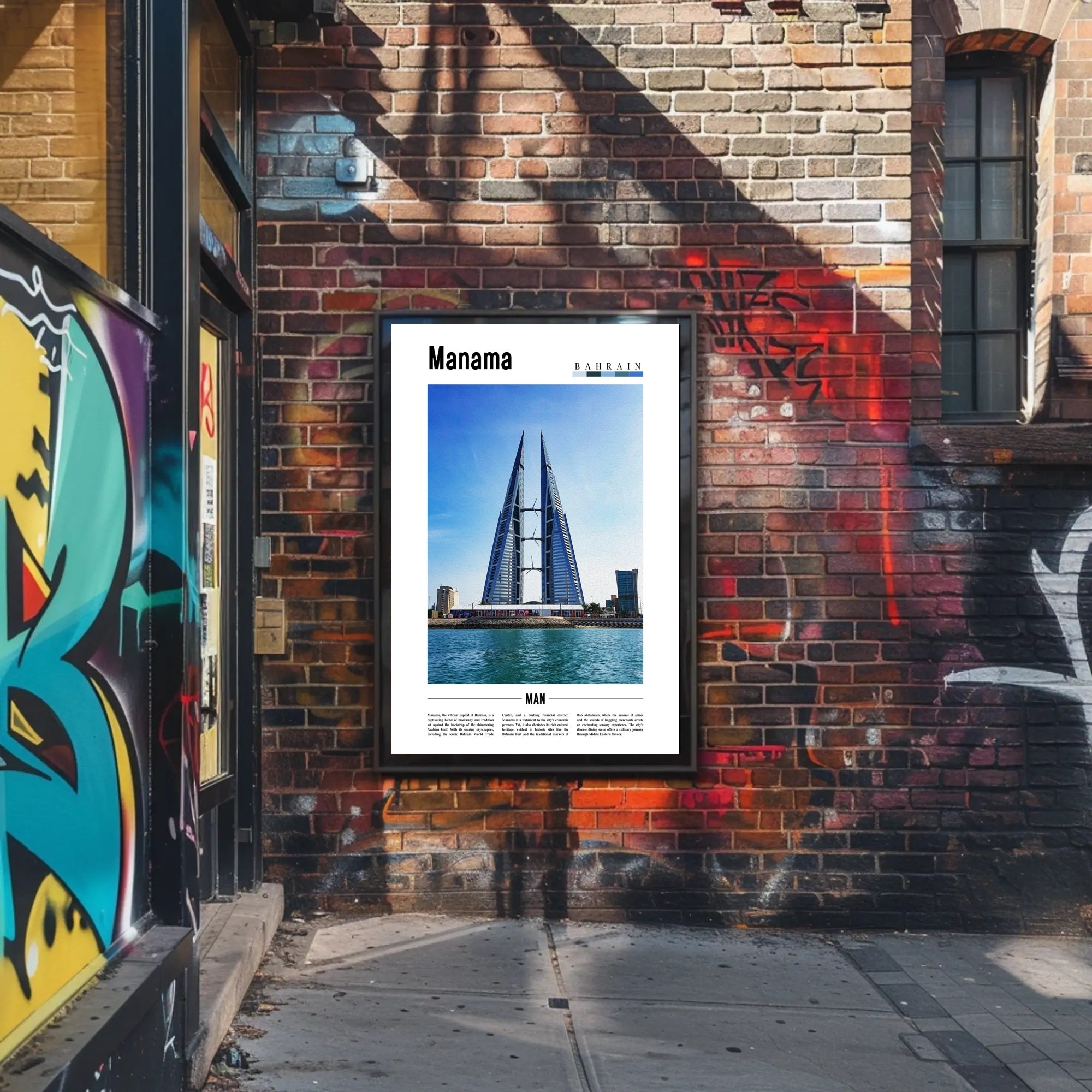 Manama Cityscape Vivid Urban Poster PosterGoat