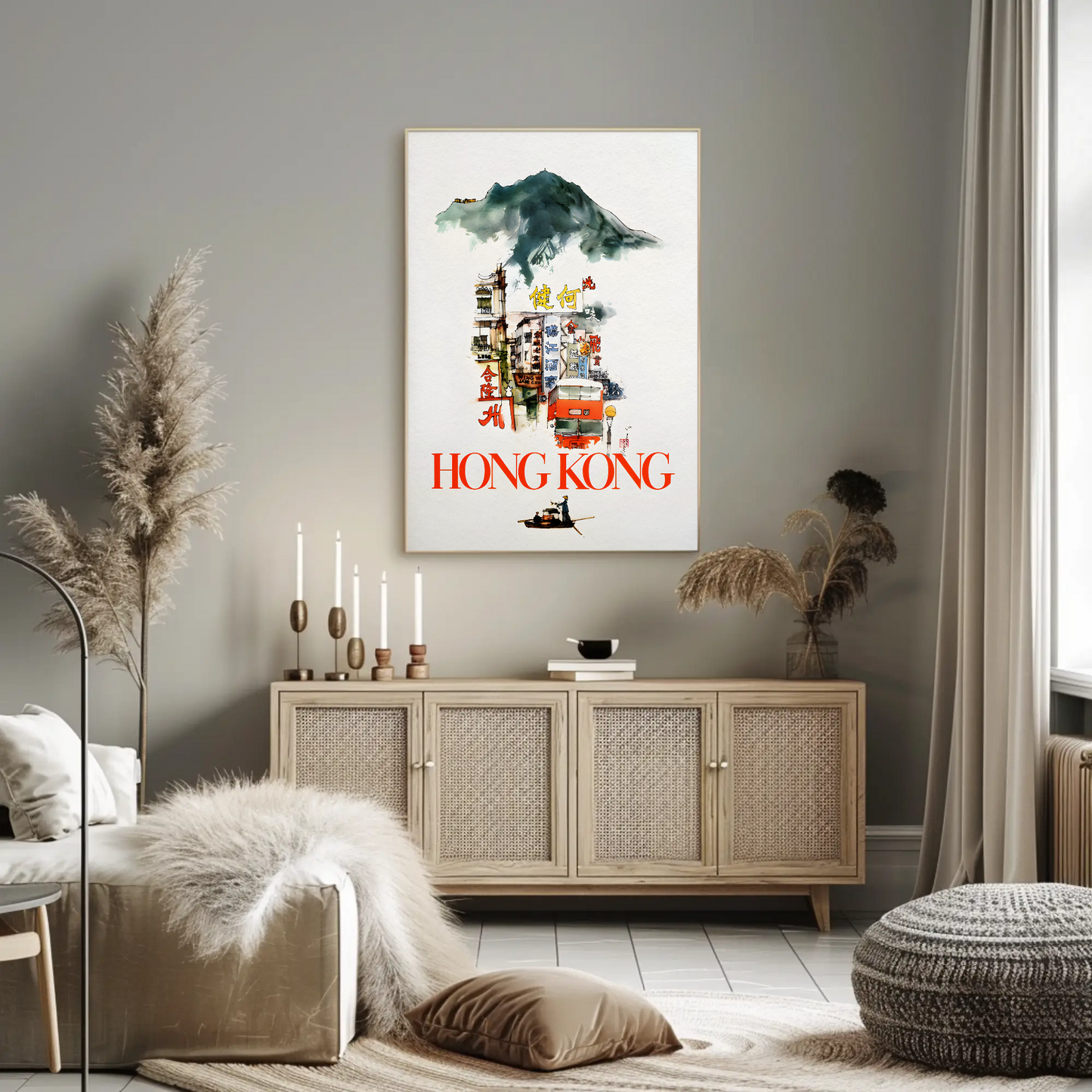 Hong Kong - Artistic Travel Poster