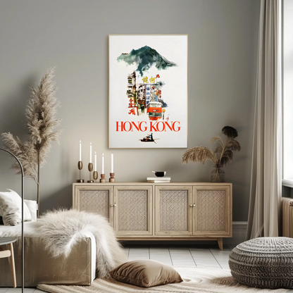 Hong Kong - Artistic Travel Poster