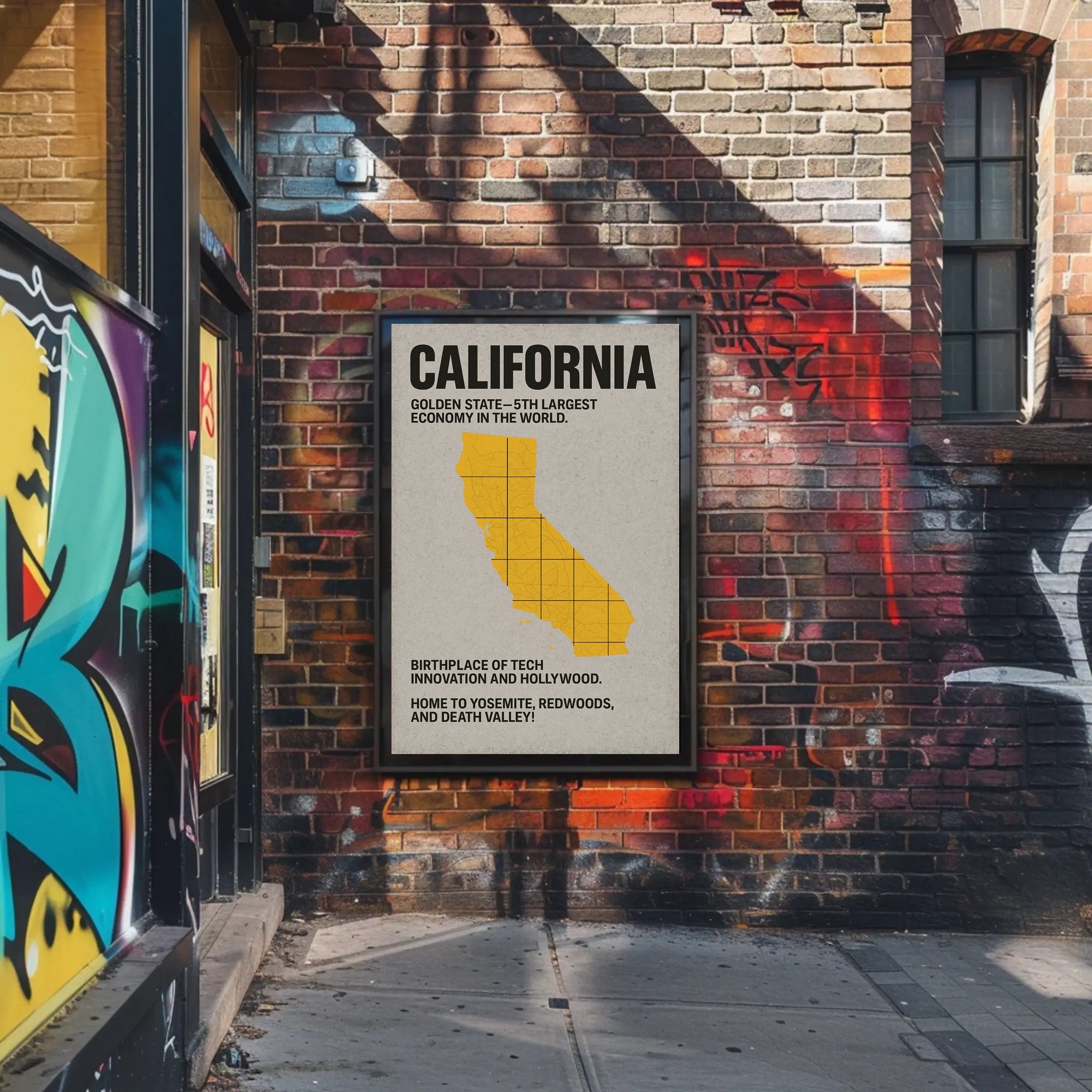 California Golden State Vintage Poster Print PosterGoat