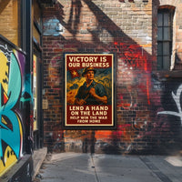 Patriotic WWII Era Industrial Propaganda Poster