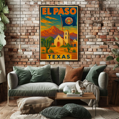 El Paso Desert Adventure Travel Poster