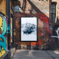 Majestic Snowy Mountains Photorealistic Nature Poster