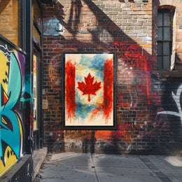 Canadian Maple Leaf Watercolor Poster