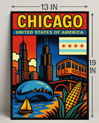 Vibrant Chicago Poster PosterGoat