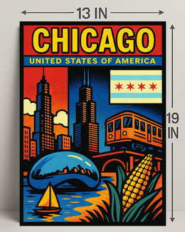 Vibrant Chicago Poster PosterGoat