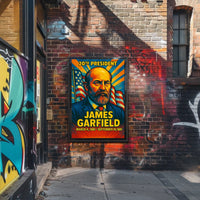 James A. Garfield 20th President of the United States Colorful Comic Book Style Poster