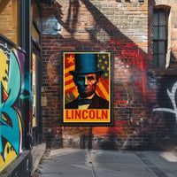 Lincoln Pop Art Poster Celebrating Historical and Presidential Icons